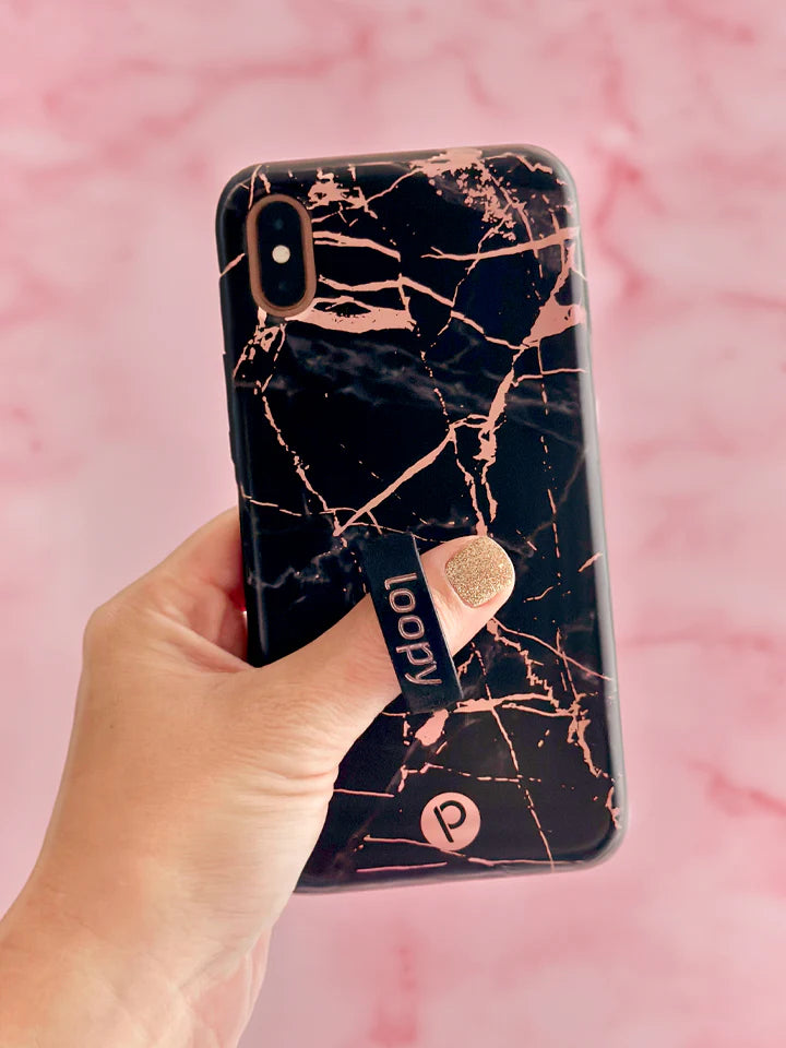 Black Rose Marble Metallic